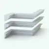3D ambient occlusion render showcasing the ornate details of the three Decorative Crown Molding Revit Wall Sweep Profiles from Pack 4. Get this pack now and make your projects stand out in a matter of a few clicks.