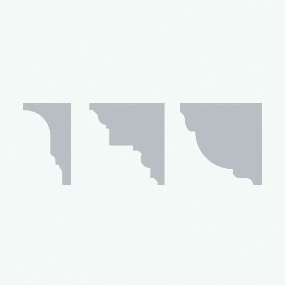 Revit Wall Sweep Families - Cross Section Views of Decorative Crown Moldings - Pack 4 Cross-sectional views of three Decorative Crown Molding Revit Wall Sweep Profiles in ambient occlusion mode to show the shapes a lot better. Ideal for commercial, residential or hospitality projects, these crown moldings will elevate your renders in a matter of seconds. Add this Decorative Crown Molding Revit Wall Sweep Profiles Pack to your cart now and see for yourself.