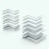 Size variations of the two compound Revit wall sweeps displayed in ambient occlusion mode.