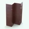 Door Panels Revit Folding Partition Family rendered in cherry wood material and stainless steel hinges. This family is fully parametric, giving you the flexibility you need in your projects. Don't wait any longer and get this Door Panels Revit Folding Partition Family now!