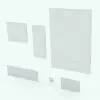Double Panel Curtain Revit Family in different sizes and configurations to showcase its parametric versatility. Each one of the layers in this curtain Revit family can be configured independently, so you can make it suit your design even better.