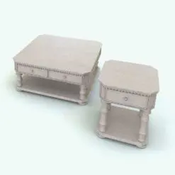 Elegant Living Room Revit Tables Set rendered in a light wood finish and metallic accents. These two families are fully parametric and they will adapt to any project requirements regardless of the size. Ideal for elegant and sophisticated interior design projects, this Elegant Living Room Revit Tables Set will make your 3D renderings stand out in just a few clicks.