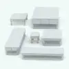 Coffee table Revit family rendered in black and white (ambient occlusion style) and presented in different sizes and configurations to showcase its parametric flexibility. Ideal for modern and elegant interior design projects, this coffee table Revit family will make your projects look sophisticated in just a few clicks.