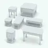 Side table Revit family rendered in 3D and in black and white (ambient occlusion style) to show the details and shapes better. This family is fully parametric and it can adapt to any project sizes thanks to its included flexible parameters. Don't wait any longer and get this side table Revit family, which also includes the coffee table Revit family, today!