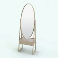 Elliptical Standing Revit Mirror Family in 3D and rendered with a light colored wood finish. This family is fully parametric and it can adapt to any space seamlessly. It is also render-ready. Just load it into your project, load the materials (or use your own) and hit the render button! Get this Elliptical Standing Revit Mirror Family now and see for yourself.
