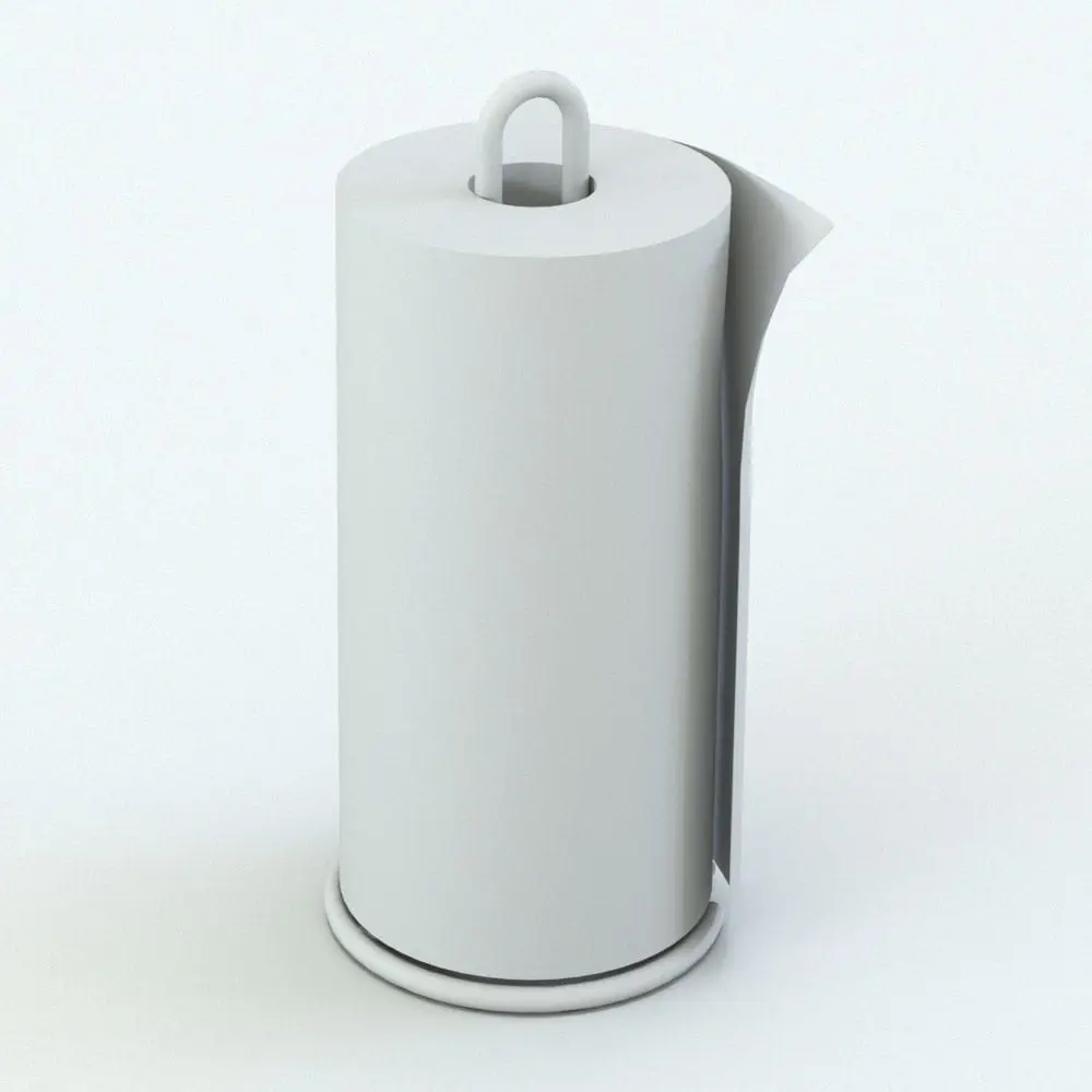 Revit Family / 3D Model - Euro Paper Towel Holder Perspective Euro Paper Towel Dispenser Revit Family without any materials (ambient occlusion mode) to showcase the details. Ideal to add a touch of livability to your projects, this decoration Revit family is a must have in your library.