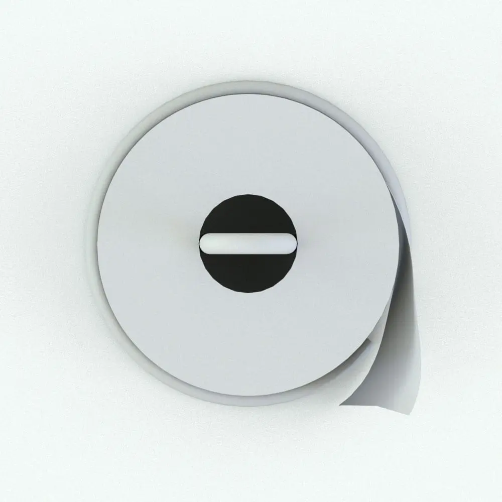 Revit Family / 3D Model - Euro Paper Towel Holder Top View Euro Paper Towel Dispenser Revit Family seen in top view and in black and white colors (ambient occlusion style). This Revit decor family is ideal for kitchens, restaurants and hospitality projects.