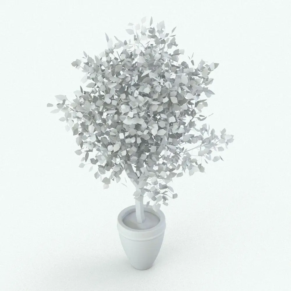Revit Family / 3D Model - Ficus Revit Tree Family Perspective Ficus Revit Tree Family in 3D and rendered without any materials (ambient occlusion style) to showcase the details and shapes better. This family is fully parametric, easy to use and ready to render. Whether you need a complement piece or a focal point, this Revit tree family will certainly elevate your renders to new heights.