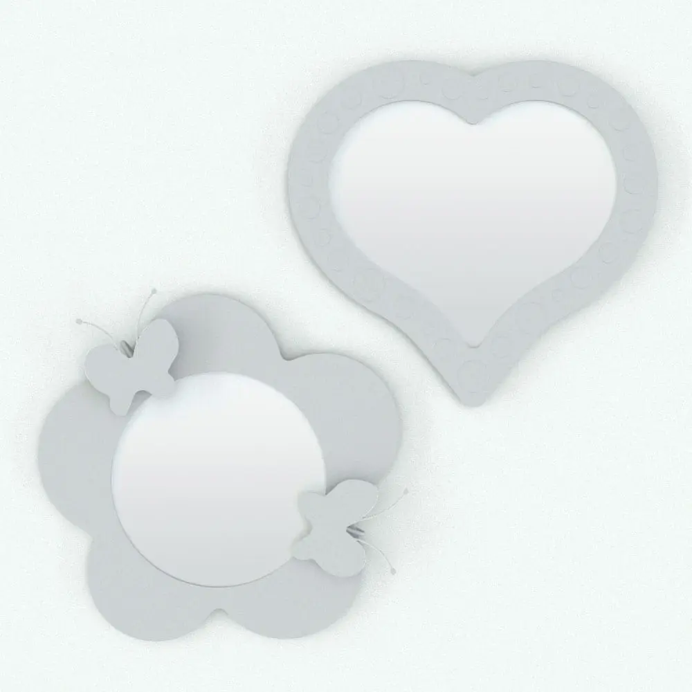 Revit Family / 3D Model -Flower-Heart Wall Mirror Revit Family Perspective 3 Flower-Heart Wall Mirror Revit Family rendered in black and white (ambient occlusion style). These two families are fully parametric and easy to use, not to mention that they are also render-ready. Just load them into your project, load the materials and hit the render button for instant results! Add this Flower-Heart Wall Mirror Revit Family to your cart today and see for yourself.