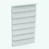 Folded Curtain Revit Family in 3D and rendered in black and white (ambient occlusion style) to showcase the details better. This family is fully parametric and it will let you change dimensions, top valance look, materials and even visibility of the chain for ultimate control. Don't let this opportunity pass and dress up your windows with this Folded Curtain Revit Family now