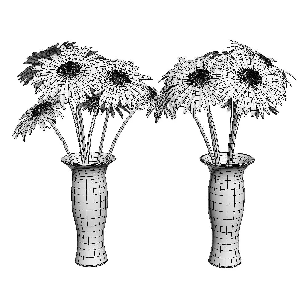 Revit Family / 3D Model - Gerberas 3D Max/FBX Wireframe Revit Family / 3D Model - Gerberas 3D Max/FBX Wireframe