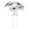 Revit Family / 3D Model - Gerberas - Revit and AutoCAD Front View