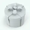 Gift Box Decoration Revit Family in 3D and rendered without materials (ambient occlusion style) to show the details better. This family includes the materials shown on the main image, so you only have to load the family, load the materials and render. Get this decoration Revit family now and make your renders stand out.