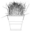 Revit Family / 3D Model - Grass in a Pot - Revit and AutoCAD Front View