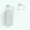 Half Circle Hand Towel Revit Family in different configurations to showcase its parametric behavior.