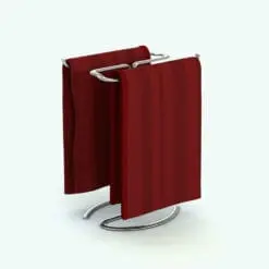 Curves Hand Towel Holder Revit Decor Family rendered un full color.