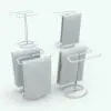 Curves Hand Towel Holder Revit Decor Family in different configurations to showcase its parametric behavior