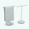 Hand Towel Revit Family With T-Shape Holder in different parametric configurations to show flexibility.
