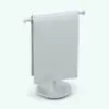 Hand Towel Revit Family With T-Shape Holder rendered in ambient occlusion mode. Our towel Revit family uses a technology that can display any texture naturally.