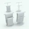 Levels Hand Towel Decoration Revit Family in different parametric configurations to showcase flexibility.