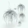 Hanging Fern Revit Plant Family in different sizes and configurations to showcase its parametric flexibility. In this image you can see how the plant and pot can be turned on/off independently so you can have more options on how to use this Revit plant family.