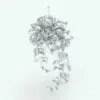 Hanging House Plant Revit Family in 3D and rendered in black and white (ambient occlusion mode) to show the shapes better. This Revit plant is the perfect addition to make your 3D renderings look finished and alive! Don't wait any longer and add this Hanging House Plant Revit Family to your cart today!