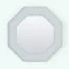 Hexagonal-Octagonal Revit Mirror Family rendered in 3D and without any materials (ambient occlusion style) to show the details better. This family can be used as a 6-sided mirror or as an 8-sided mirror for added flexibility. Get this Revit Mirror Family today and make your spaces stand out.