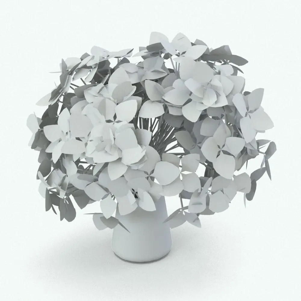 Revit Family / 3D Model - Hydrangeas Revit Plant Family Perspective Hydrangeas Revit Plant Family in 3D and rendered without any materials to show the details better. This Revit plant is fully parametric, easy to use and render-ready. Just load it into your project, load/change the materials and hit the render button for instant results. Don't waste any more time with plants that can't be modified in Revit. Switch to Blackbee3D's high-quality plants and streamline your workflow with this Hydrangeas Revit Plant Family today!