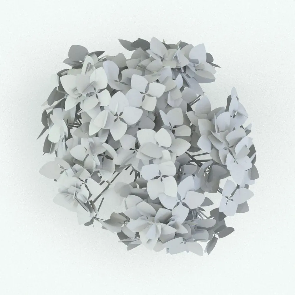 Revit Family / 3D Model - Hydrangeas Revit Plant Family Top View Hydrangeas Revit Plant Family in top view and rendered in black and white (ambient occlusion style) to show the details better. Ideal for center pieces or accents in any space, this Revit plant family will make your renders stand out. Get it today and see for yourself.