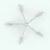 Iron Coat Rack Revit Family in top view and rendered in black and white (ambient occlusion style) to show all the details.