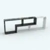 L-Shape Revit Bookshelf Family rendered in 3D and copied twice to get a dual interlocking arrangement. This modular family can be copied and rotated in any way you want to create any arrangement you need. Use it as a bookshelf, as a stand, as a side table or any other option you can think of. Get this L-Shape Revit Bookshelf Family today and see how flexible our families are.