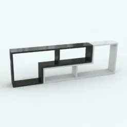 L-Shape Revit Bookshelf Family rendered in 3D and copied twice to get a dual interlocking arrangement. This modular family can be copied and rotated in any way you want to create any arrangement you need. Use it as a bookshelf, as a stand, as a side table or any other option you can think of. Get this L-Shape Revit Bookshelf Family today and see how flexible our families are.