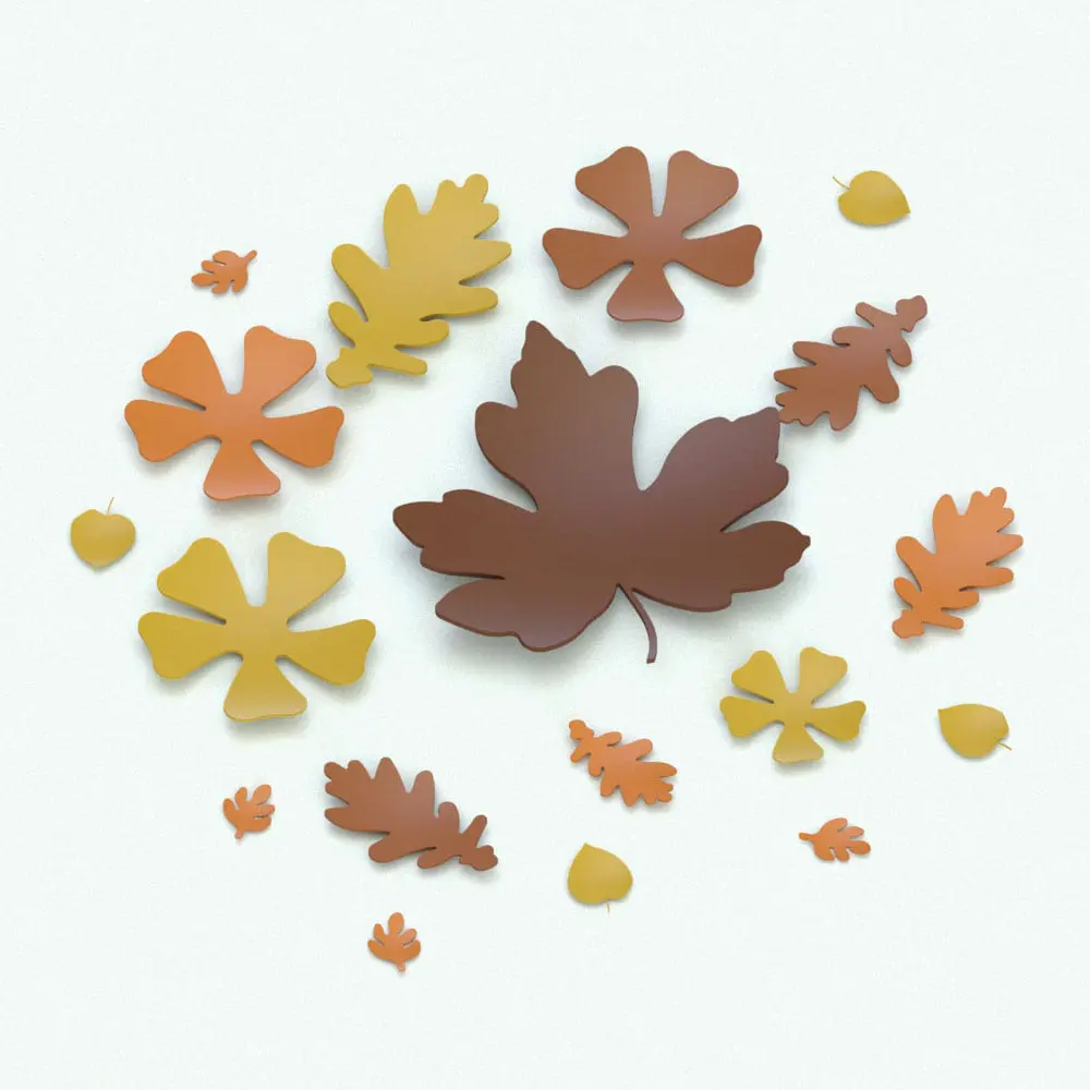 Revit Family / 3D Model - Leaves Wall Decor Revit Family Rendered in full color Leaves Wall Decor Revit Family rendered in 3D and with different shades of warm colors. This fully parametric Revit family will add a touch of warmth to your 3D renderings and it will make them look livable and finished. Don't wait any longer and add this Leaves Wall Decor Revit Family to your cart today!