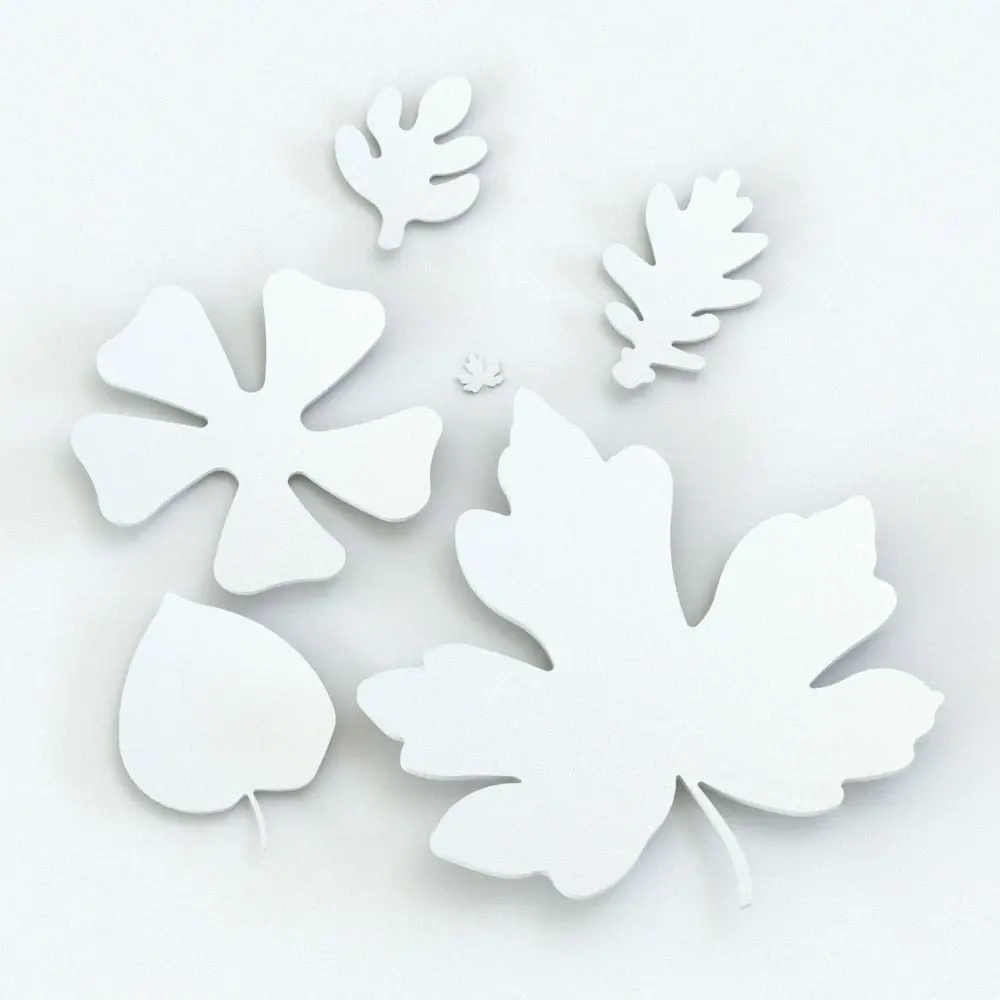 Revit Family / 3D Model - Leaves Wall Decor Revit Family Variations Leaves Wall Decor Revit Family rendered in 3D and without any materials to see the shapes better. Ideal for modern or eclectic interior design projects, these wall decoration leaves will make your 3D rendering stand out in a few clicks. Get this Leaves Wall Decor Revit Family now and see for yourself.