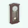 Pendulum Clock Revit Decoration Family rendered in mahogany wood and gold accents. This wall clock Revit family is fully parametric and easy to insert and use in your projects.
