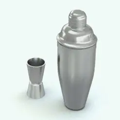 3D Martini Shaker Decoration Revit Family rendered with a stainless steel finish. This Revit family is fully parametric and ready to render.