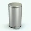 3D Metallic Round Trash Can Revit Family rendered with a stainless steel material and black rubber accents. This decoration Revit family is ideal for kitchens, restaurants or hospitality 3D designs.