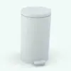 Metallic Round Trash Can Revit Family in 3D and rendered without materials to showcase the details better. Use the pre-built materials as shown in the main image or substitute them with your own to create a more unique look. Get this Revit decor family now and improve your renders in a few clicks.
