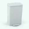 Metallic Step Trash Can Revit Family in 3D and rendered without materials (ambient occlusion mode). While this image doesn't show the materials to enhance the details, they are pre-built into the family so you can load the family into the project and hit the render button. Don't waste any more time and get this trash can Revit family now!