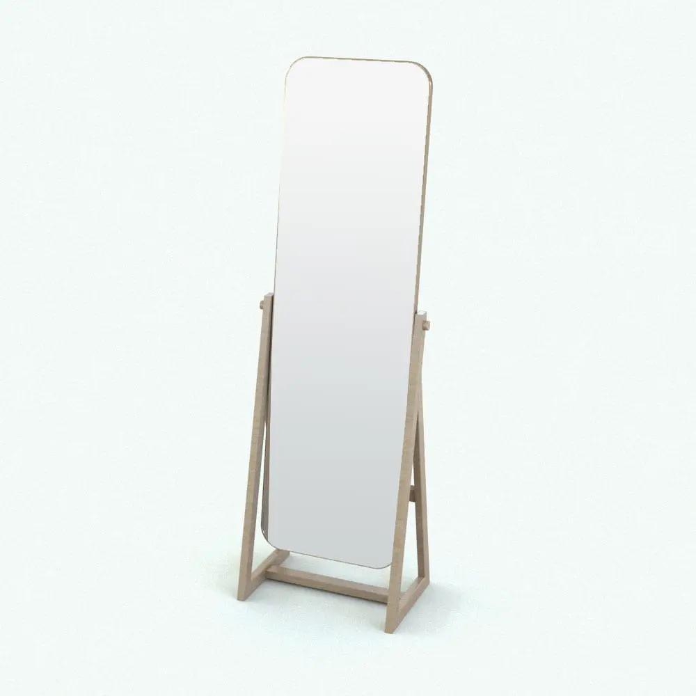Revit Family / 3D Model - Minimalistic Cheval Revit Mirror Family Rendered in full color Minimalistic Cheval Revit Mirror Family rendered in a light colored wood finish. Ideal for contemporary Scandinavian architectural designs, this Minimalistic Cheval Revit Mirror Family will blend seamlessly with your projects.