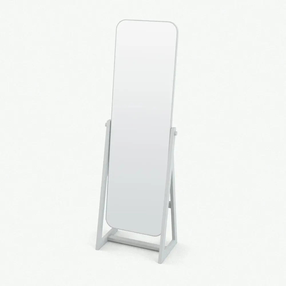 Revit Family / 3D Model - Minimalistic Cheval Revit Mirror Family Perspective Minimalistic Cheval Revit Mirror Family in 3D and rendered without materials to showcase the details better. Ideal for contemporary residential or retail settings, this Revit Mirror Family will make your renders stand out in a few clicks.