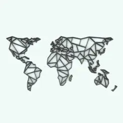 Minimalistic World Map Decoration Revit Family in 3D and rendered with a dark colored finish. Ideal for modern interior design projects, this world map will make your 3D renderings stand out in a few clicks. Don't wait any longer and add this Minimalistic World Map Decoration Revit Family to your cart today!