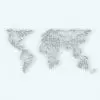 Minimalistic World Map Decoration Revit Family in 3D and rendered in black and white (ambient occlusion style) to see the lines better. Ideal for residential, commercial, office or other types or projects, this decoration Revit family will make your renders stand out from the crowd.