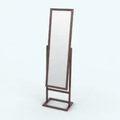Modern Cheval Revit Mirror Family in 3D and rendered with a dark-colored wood finish. This fully parametric Revit mirror is the perfect complement to your contemporary architectural designs. With many parameter available, it will seamlessly adapt to any of your projects. Don't wait any longer and get this Modern Cheval Revit Mirror Family now!