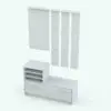 Modern Storage Rack Revit Family With Mirror in 3D and rendered without any materials to show the details better. This family is fully parametric, easy to use and ready-to-render. Just load it into your Revit project, load the provided textures (or use your own) and click on the render button for instant results. Ge this Modern Storage Rack Revit Family With Mirror today and see for yourself.