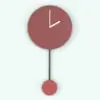 Modern Pendulum Wall Clock Revit Family rendered in red color and white hands. This Revit family is fully parametric and it adjusts to any wall space seamlessly.