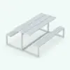 Modern Revit Picnic Table rendered in 3D and with no materials to showcase the shapes better. This family is fully parametric and it comes with the materials shown on the main image of this product. Whether you use our textures/materials or you use yours, this family will certainly stand out in your projects. Get this Revit Picnic Table today and make your 3D renderings stand out.
