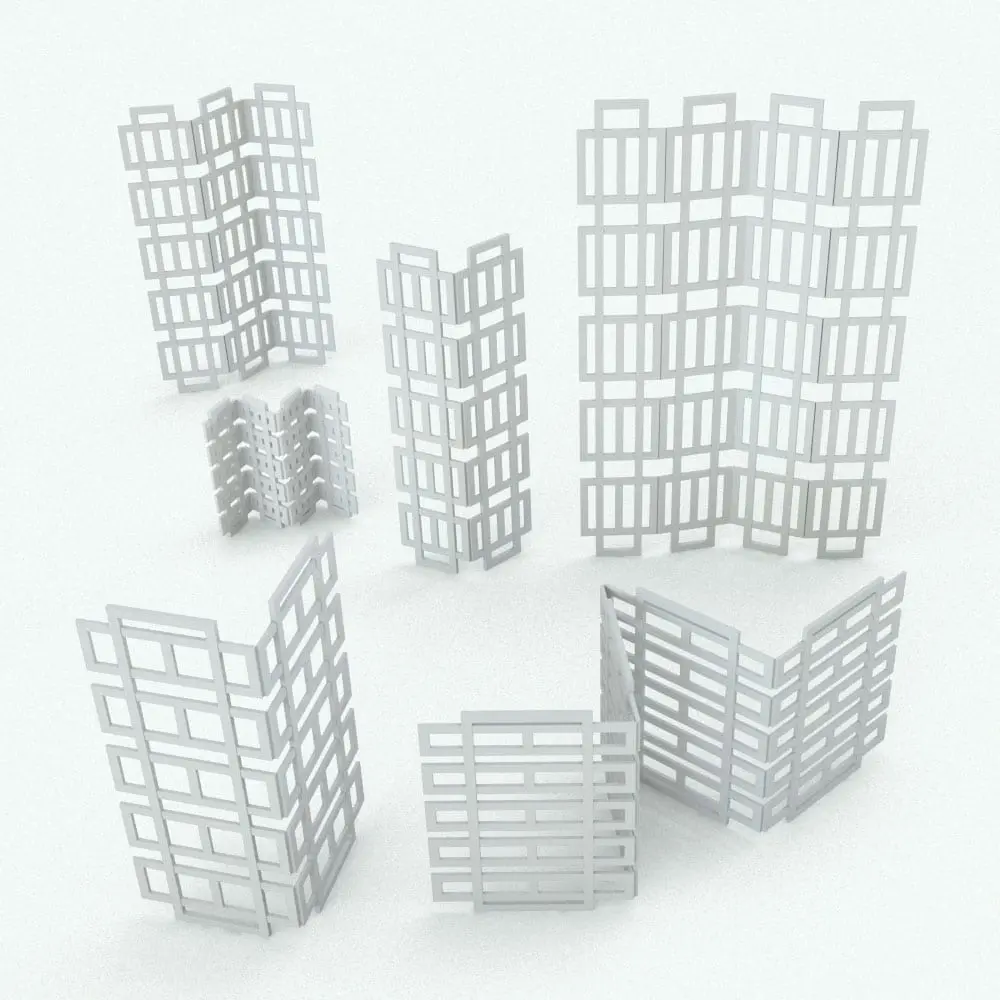 Revit Family / 3D Model - Modern Squares Revit Folding Partition Family Variations Modern Squares Revit Folding Partition Family in different sizes and configurations to showcase its parametric versatility. Packed with parameters to change its dimensions, angles, materials and more, this Revit Folding Partition Family is truly a gem! Get it now and see for yourself.