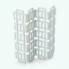 Modern Squares Revit Folding Partition Family in 3D and rendered without materials to see the shapes and details better. With a lot of parameters to play with, this family can adapt to any space you insert it in. Download this Modern Squares Revit Folding Partition Family now and make your renders stand out.