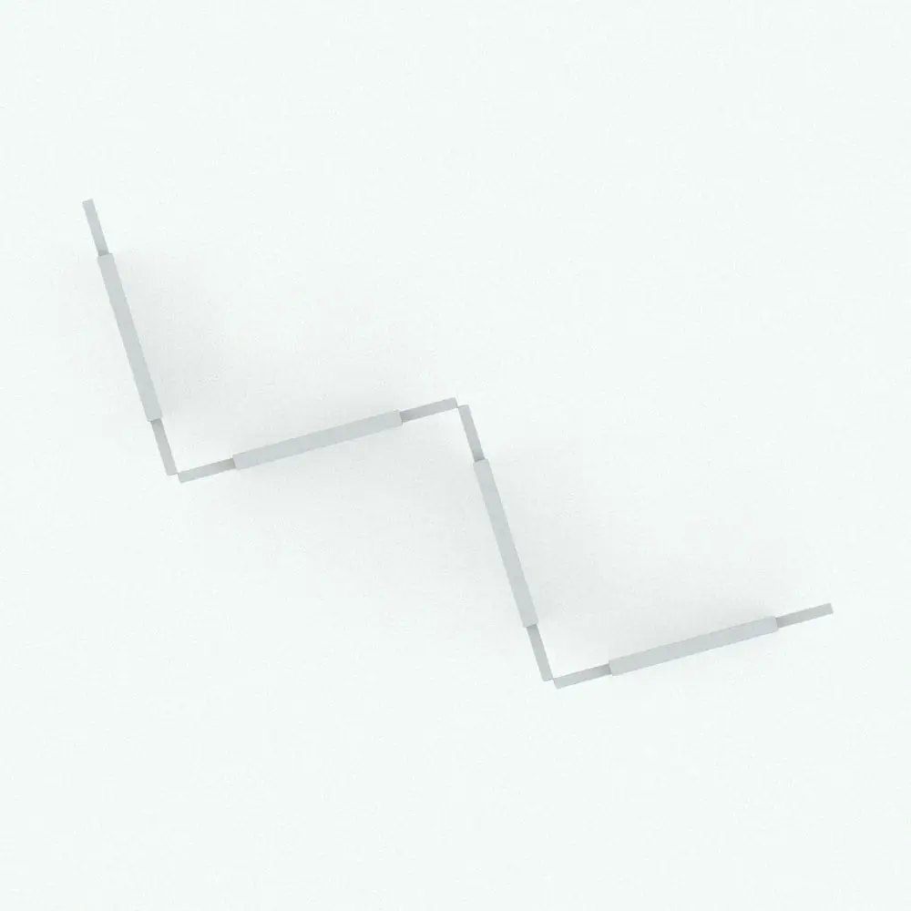 Revit Family / 3D Model - Modern Squares Revit Folding Partition Family Top View Modern Squares Revit Folding Partition Family in top view and rendered in black and white (ambient occlusion style). It's bold geometric shapes makes it a focal point in any project you insert it in, so add this Modern Squares Revit Folding Partition Family to your cart now and take your 3D renderings to the next level.